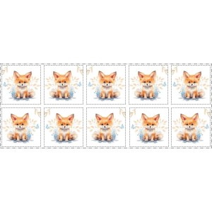 Coupon Lingettes Renardeau coton imprimé à réaliser soi-même  - Certifié Oeko-Tex®