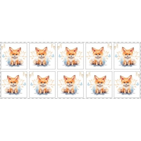 Coupon Lingettes Renardeau coton imprimé à réaliser soi-même  - Certifié Oeko-Tex®