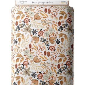 Tissu coton imprimé Fleurs Sauvages  Automne - Certifié Oeko-Tex® Mercerie des Princesses