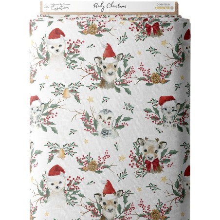 Tissu coton imprimé Baby Christmas - Certifié Oeko-Tex® Mercerie des Princesses