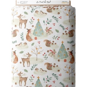 Tissu coton imprimé La Forêt de Noël - Certifié Oeko-Tex® Mercerie des Princesses