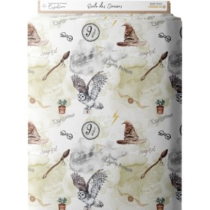 Tissu coton imprimé pour enfants Ecole des Sorciers - Certifié Oeko-Tex® Mercerie des Princesses
