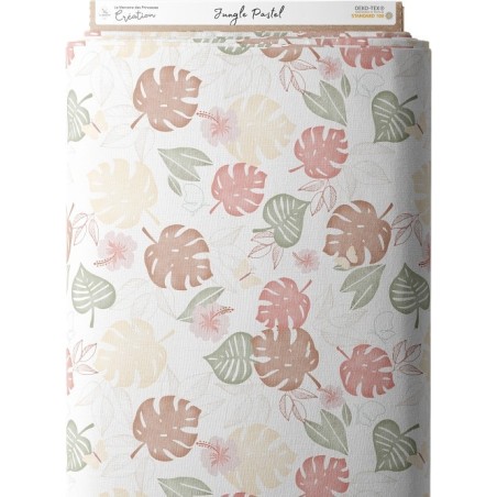 Tissu coton imprimé Jungle Pastel - Certifié Oeko-Tex® Mercerie des Princesses