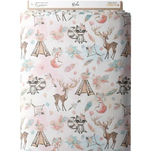 Tissu coton imprimé pour enfants Boho- Certifié Oeko-Tex® Mercerie des Princesses