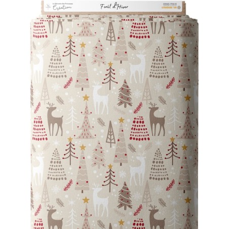 Tissu coton imprimé Foret d'Hiver - Certifié Oeko-Tex® Mercerie des Princesses