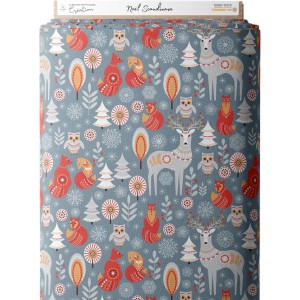 Tissu coton imprimé Noël Scandinave - Certifié Oeko-Tex® Mercerie des Princesses