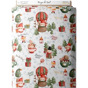 Tissu coton imprimé La Magie de Noël - Certifié Oeko-Tex® Mercerie des Princesses