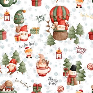  Tissu coton imprimé La Magie de Noël - Certifié Oeko-Tex® Mercerie des Princesses