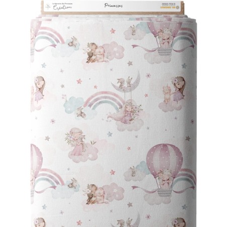 Tissu coton imprimé Princesses - Certifié Oeko-Tex® Mercerie des Princesses
