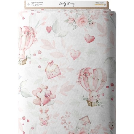 Tissu coton imprimé Lovely Bunny - Certifié Oeko-Tex® Mercerie des Princesses