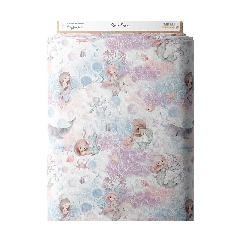 Tissu coton Sous l'Océan Mercerie des Princesses