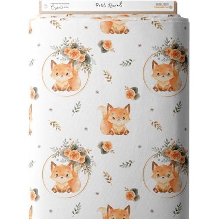 Tissu coton imprimé pour enfants Les petits Renards- Certifié Oeko-Tex® Mercerie des Princesses