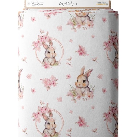 Tissu coton imprimé pour enfants Les petits lapins - Certifié Oeko-Tex® Mercerie des Princesses