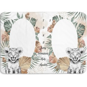 Tissu pour tapis photo étape à réaliser soi même pour jumeaux - Lionceaux de la savane africaine Mercerie des Princesses