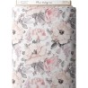 Tissu coton imprimé Fleurs Vintage Rose - Certifié Oeko-Tex® Mercerie des Princesses
