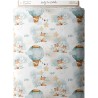 Tissu coton imprimé pour enfants Lovely Fox Céladon- Certifié Oeko-Tex® Mercerie des Princesses