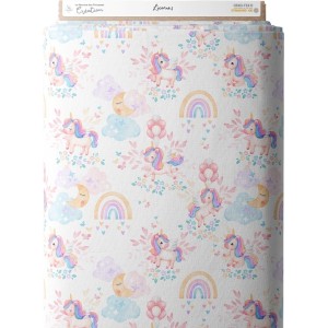 Tissu coton imprimé pour enfants Licornes - Certifié Oeko-Tex® Mercerie des Princesses