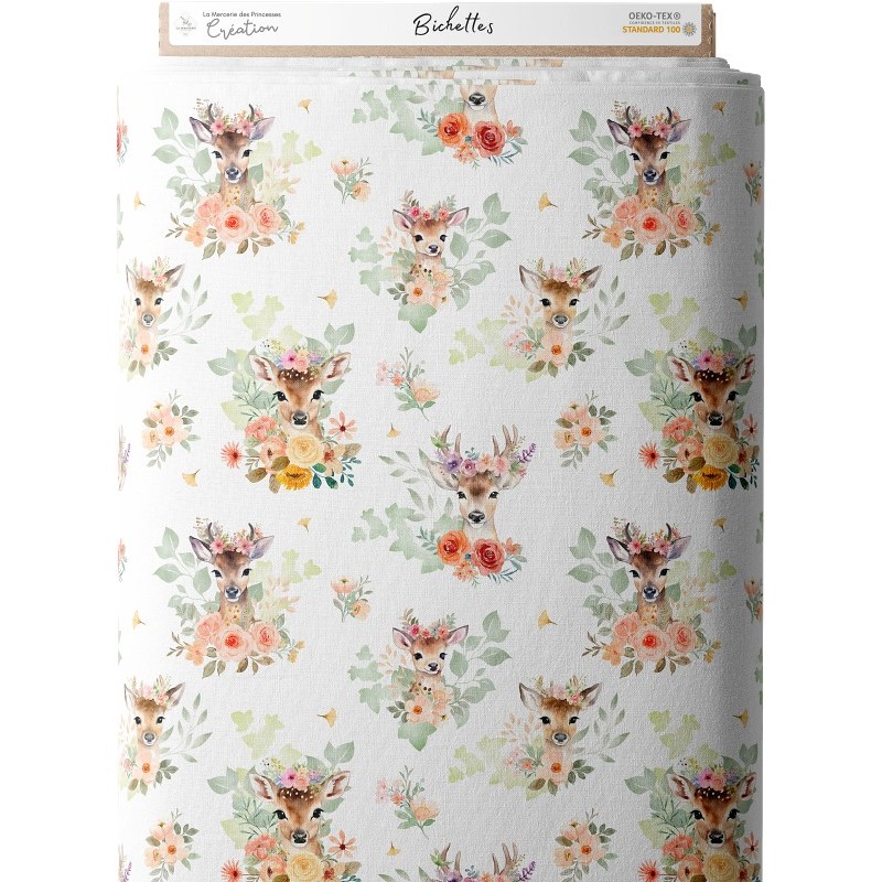 Tissu coton imprimé pour enfants Bichettes - Certifié Oeko-Tex® Mercerie des Princesses