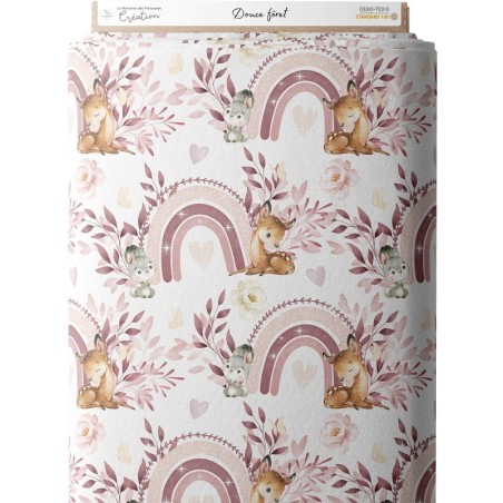 Tissu coton imprimé pour enfants Douce Forêt - Certifié Oeko-Tex® Mercerie des Princesses