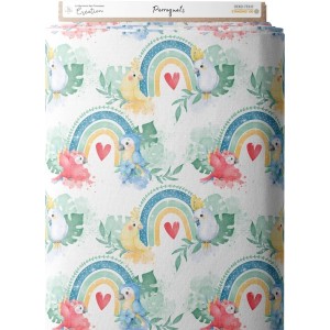 Tissu coton imprimé Perroquets - Certifié Oeko-Tex® Mercerie des Princesses