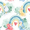  Tissu coton imprimé Perroquets - Certifié Oeko-Tex® Mercerie des Princesses