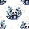  Tissu coton imprimé pour enfants Panda Joyeux Eucalyptus - Certifié Oeko-Tex® Mercerie des Princesses