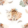  Tissu coton imprimé pour enfants Lion Boho - Certifié Oeko-Tex® Mercerie des Princesses