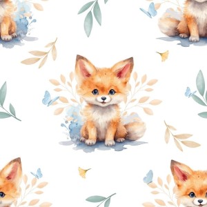  Tissu coton imprimé pour enfants renardeau - Certifié Oeko-Tex® Mercerie des Princesses