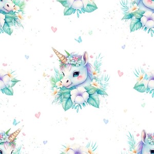  Tissu coton imprimé pour enfants Licorne - Certifié Oeko-Tex® Mercerie des Princesses