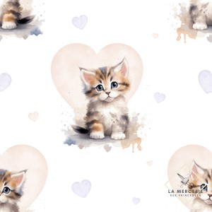  Tissu coton imprimé pour enfants Cute Kitty - Certifié Oeko-Tex® Mercerie des Princesses