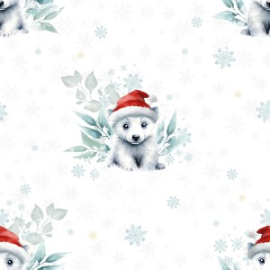  Tissu coton imprimé pour enfants Ourson de Noël - Certifié Oeko-Tex® Mercerie des Princesses