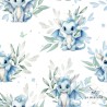 Tissu coton imprimé pour enfants Dragons Bleus et Verts- Certifié Oeko-Tex® Mercerie des Princesses