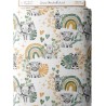 Tissu coton imprimé pour enfants Savane Moutarde et Vert - Certifié Oeko-Tex® Mercerie des Princesses