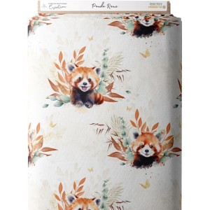  Tissu coton imprimé pour enfants Panda Roux - Certifié Oeko-Tex® Mercerie des Princesses
