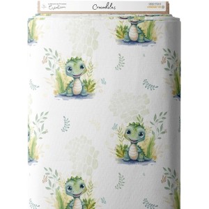 Tissu coton imprimé pour enfants Crocrodiles - Certifié Oeko-Tex® Mercerie des Princesses