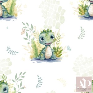  Tissu coton imprimé pour enfants Crocrodiles - Certifié Oeko-Tex® Mercerie des Princesses