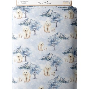 Tissu coton imprimé Ours Polaire - Certifié Oeko-Tex® Mercerie des Princesses