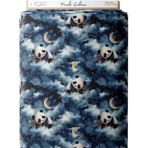 Tissu coton imprimé pour enfants Panda endormi - Certifié Oeko-Tex® Mercerie des Princesses