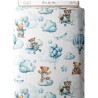 Tissu coton imprimé pour enfants Ourson Dans Les Airs- Certifié Oeko-Tex® Mercerie des Princesses