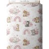 Tissu coton imprimé pour enfants Safari Babies Rose- Certifié Oeko-Tex® Mercerie des Princesses