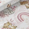  Tissu coton imprimé pour enfants Safari Babies Rose- Certifié Oeko-Tex® Mercerie des Princesses