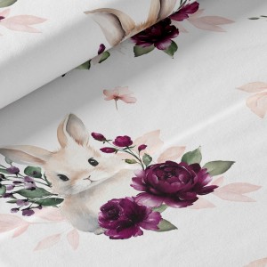  Tissu coton imprimé pour enfants Bunny mauve- Certifié Oeko-Tex® Mercerie des Princesses