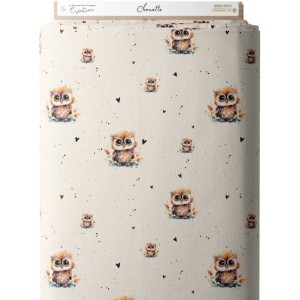 Tissu coton imprimé pour enfants Chouette- Certifié Oeko-Tex® Mercerie des Princesses