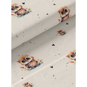  Tissu coton imprimé pour enfants Chouette- Certifié Oeko-Tex® Mercerie des Princesses