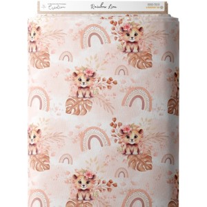 Tissu coton imprimé pour enfants Rainbow Lion- Certifié Oeko-Tex® Mercerie des Princesses