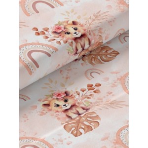  Tissu coton imprimé pour enfants Rainbow Lion- Certifié Oeko-Tex® Mercerie des Princesses