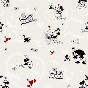  Tissu coton imprimé pour enfants SteamBoat Willie- Certifié Oeko-Tex® Mercerie des Princesses