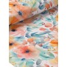  Tissu coton imprimé Fleurs Oranges Aquarelles - Certifié Oeko-Tex® Mercerie des Princesses