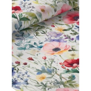  Tissu coton imprimé Fleurs Des Champs Aquarelles - Certifié Oeko-Tex® Mercerie des Princesses