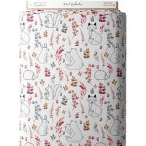 Tissu coton imprimé pour enfants Forêt Enchantée - Certifié Oeko-Tex® Mercerie des Princesses